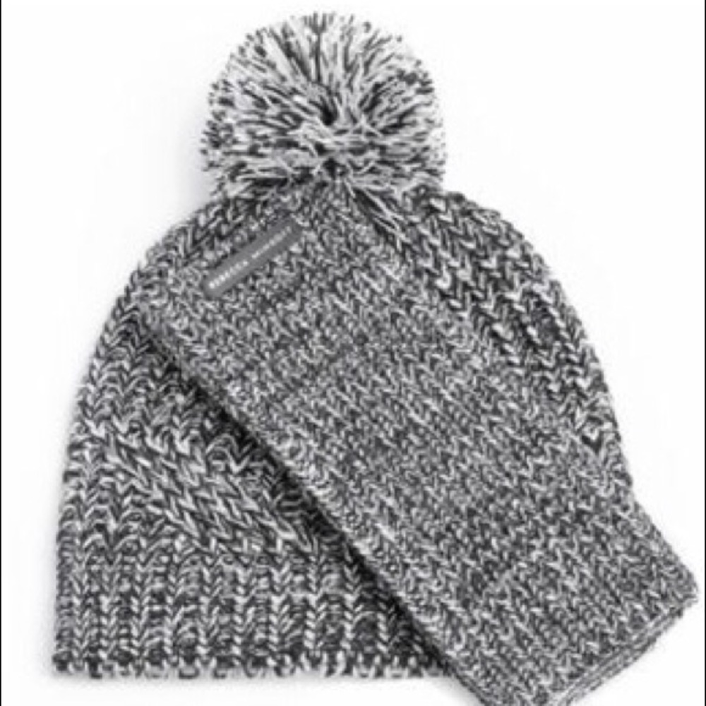 Rebekah Minkoff Marled Beanie & Arm Warmer Set